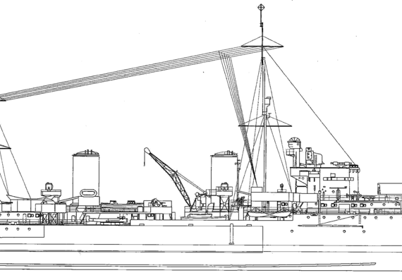 Крейсер HMS Arethusa 1940 [Light Cruiser] - чертежи, габариты, рисунки